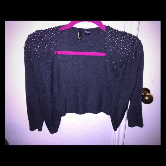 Cropped beaded cardigan