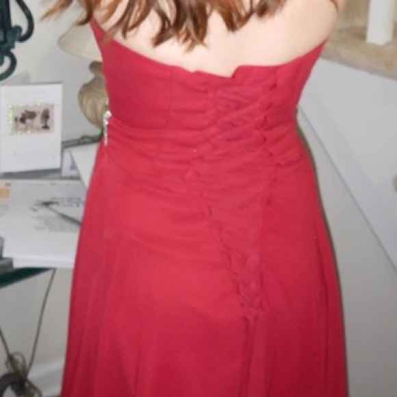Red Prom Dress - Hemmed, Red - Picture 3 of 3