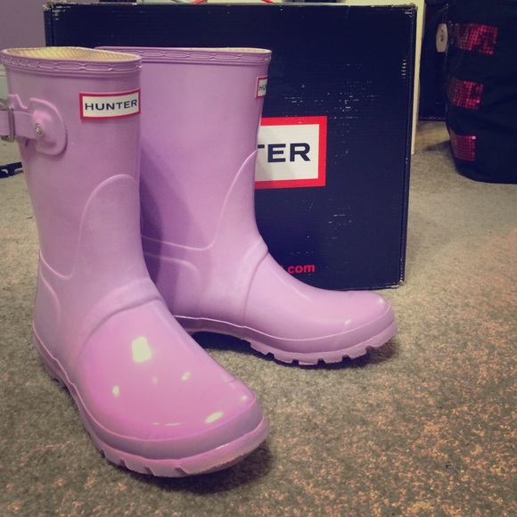 Short Hunter rain boots in lilac