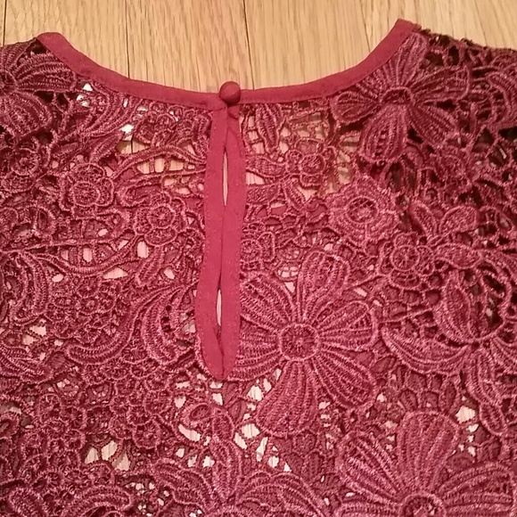 HP 6/13 Re:Named oxblood lace crop top - Picture 3 of 4