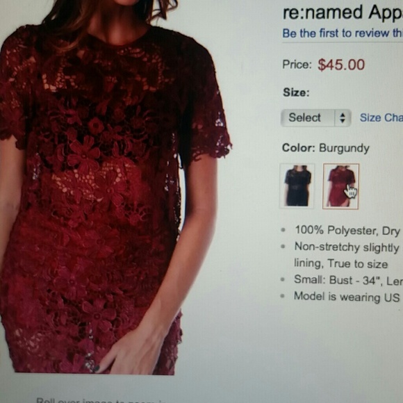 HP 6/13 Re:Named oxblood lace crop top - Picture 4 of 4