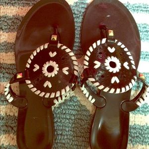 Jack Rogers Black and White Georgica Jelly Sandal