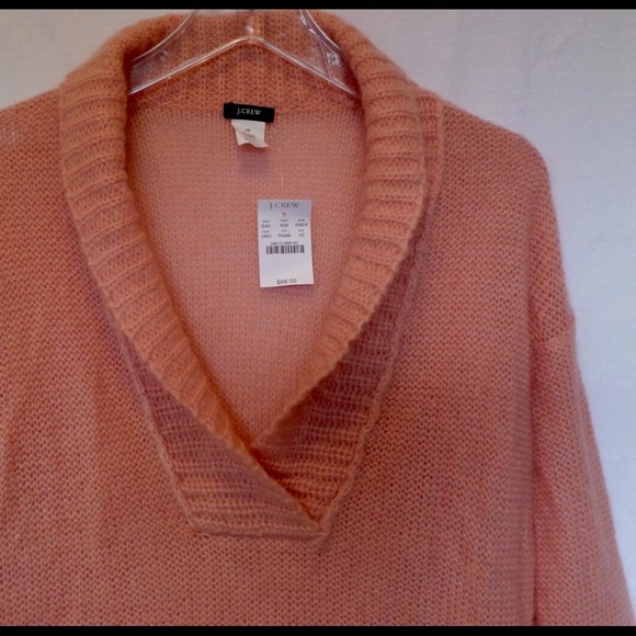J.CREW Pink Shawl Collar Wool Sweater NWT Sz XS - Picture 3 of 4