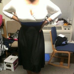 Cream, Black, and Blue Dress??Final Price??