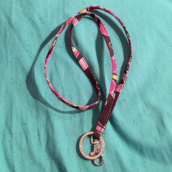 Vera Bradley lanyard in mocha brown color