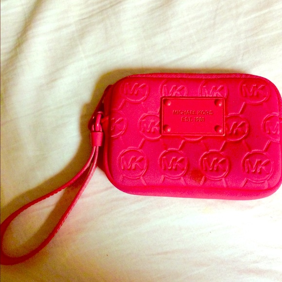 Hot Pink Michael Kors Neoprene Wristlet