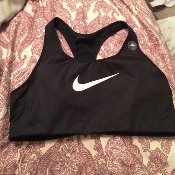 Black Nike Sports Bra and Bright Blue Nike Sports