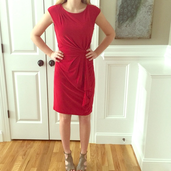 True Red Beautiful Figure Flattering Dress