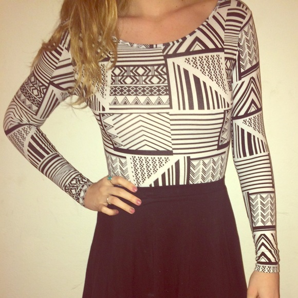 NWOT Black and white leotard