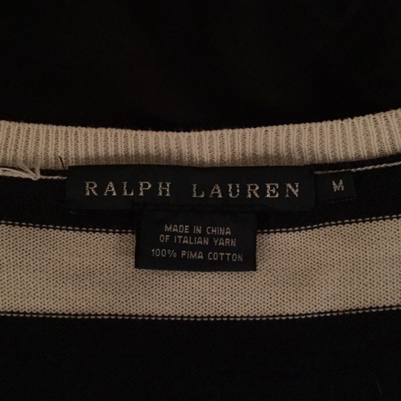 Sold as Bundle:Ralph Lauren Striped Vneck Sweater - Picture 4 of 4