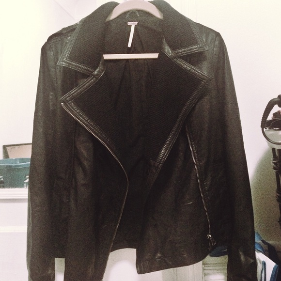 Free People vegan leather moto jacket
