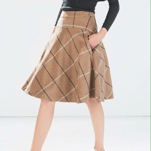 Zara Wool Camel Skirt NWT Small