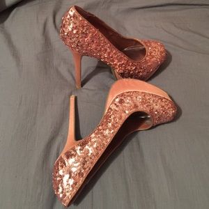 Pink glitter heels