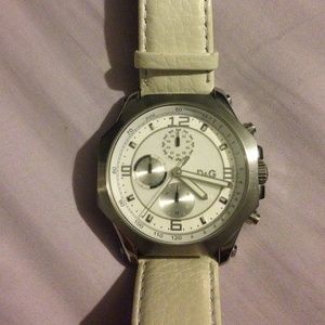 Dolce & Gabbana white leather watch