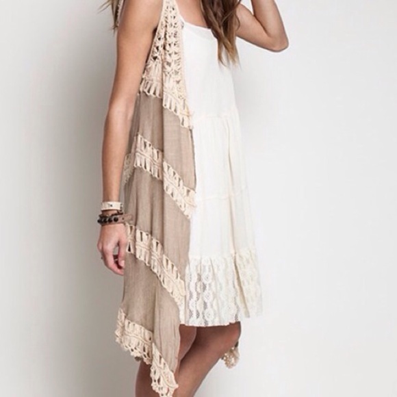 SOLD OUT Last one!!!! Beautiful Mocha boho vest - Picture 3 of 3