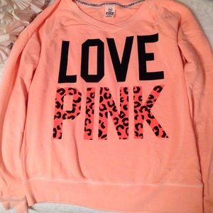 Orange Victoria's Secret Crew Neck Sweatshirt