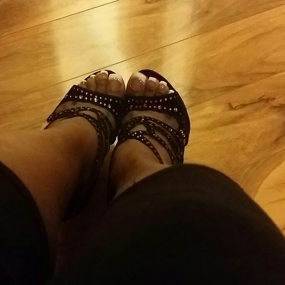 Black Suede Wedges