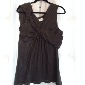 EUC Anthropologie Deletta Hunter Green Wrap Top!