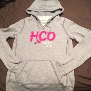 Gray/Pink Hollister Hoodie!