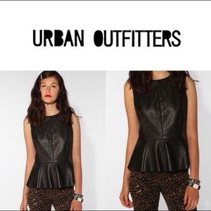Urban outfitters vegan leather peplum top