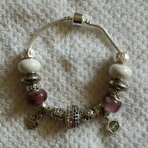 Swarovski Crystal and bead charm bracelet