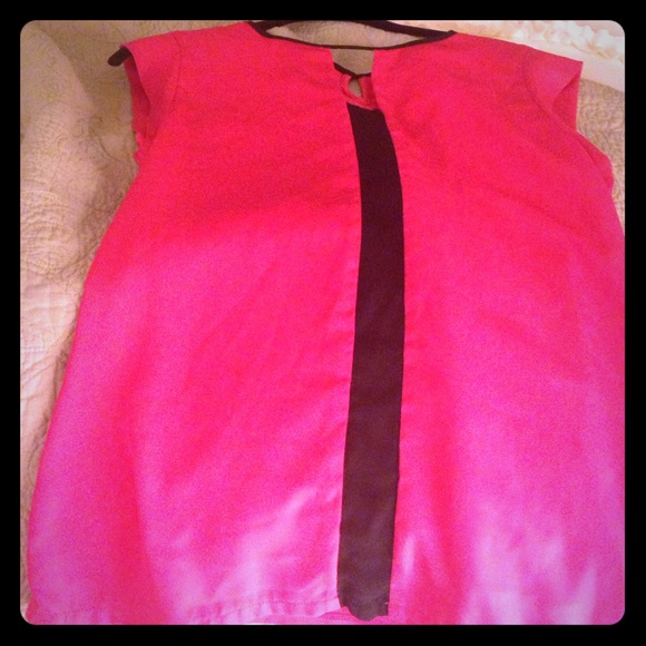 Pink and Black Cut Out Top