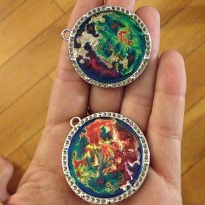 Hand painted psycadelic pendants