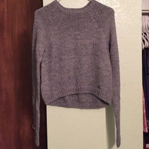 Gray sweater.