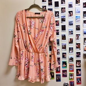 Floral Peach Romper