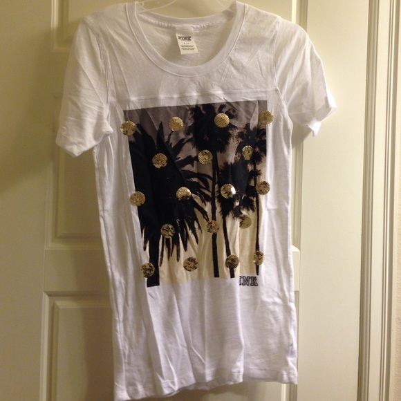 PINK graphic tee with sequins