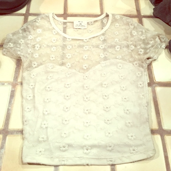 Floral/lace crop top