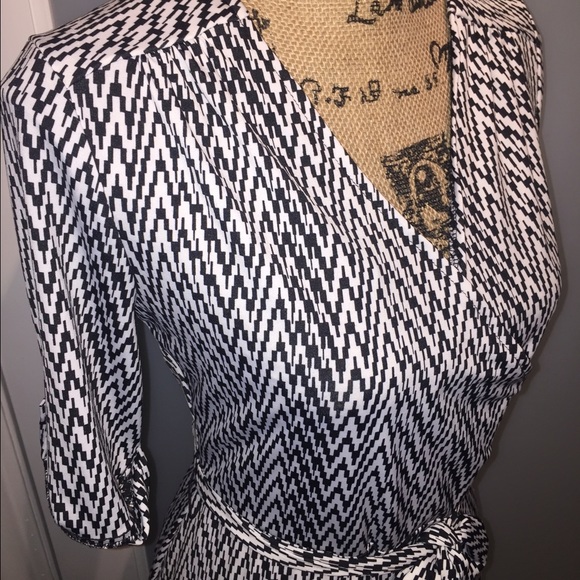 A line black & White Dress