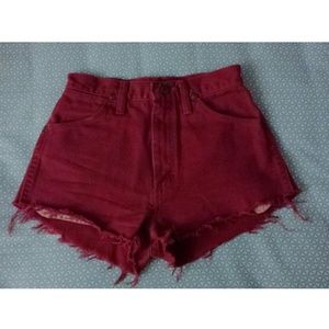 Red High Waisted Shorts