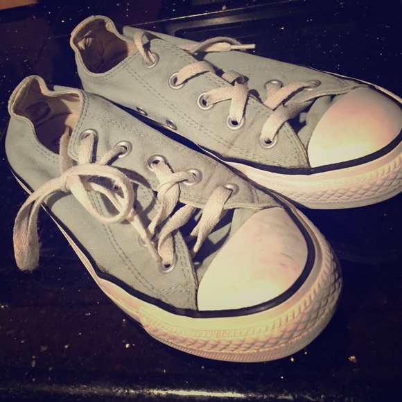 Light blue-grey converse all-star low top sneakers