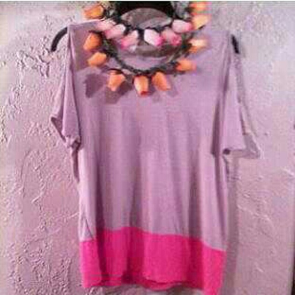 Tan and Coral Block Top