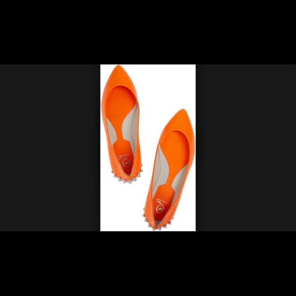 MCQ Alexander McQueen Studded Neon Leather Flats - Picture 2 of 4
