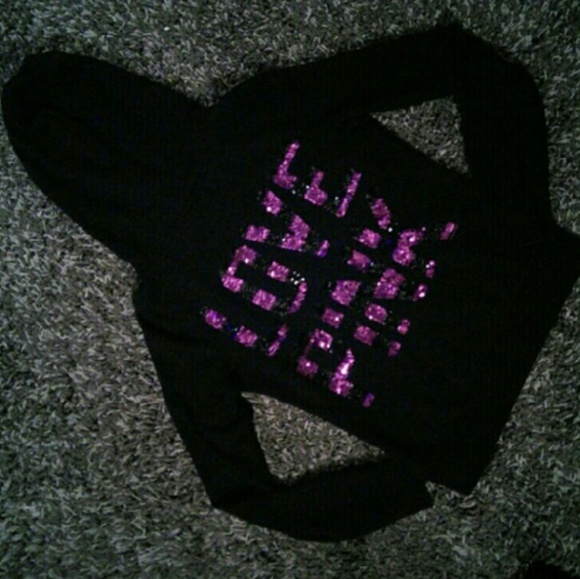 PINK Victoria's Secret Sweaters - ⬇♑PINK Black And Purple Zebra Sequin Hoodie