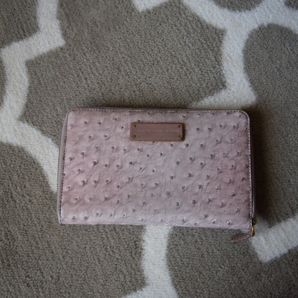Marc Jacobs blush ostrich wallet/clutch