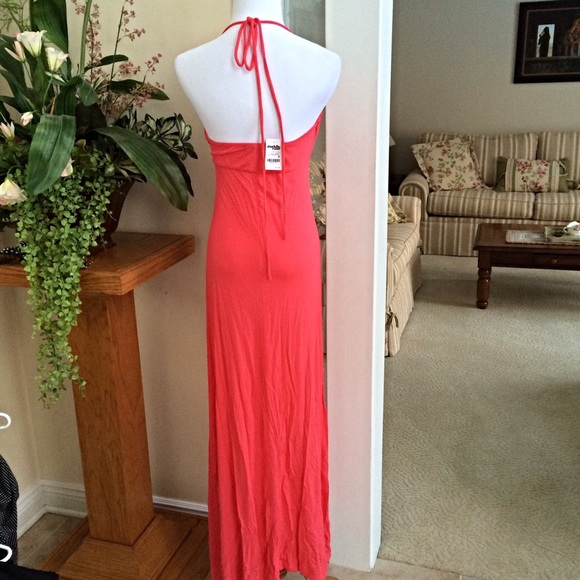 💢Sold💢🎉HP🎉Long coral maxi dress with padded - Picture 3 of 4