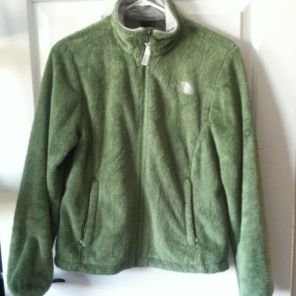 TNF Osito Grass Green Plush Fleece Jacket szS EUC