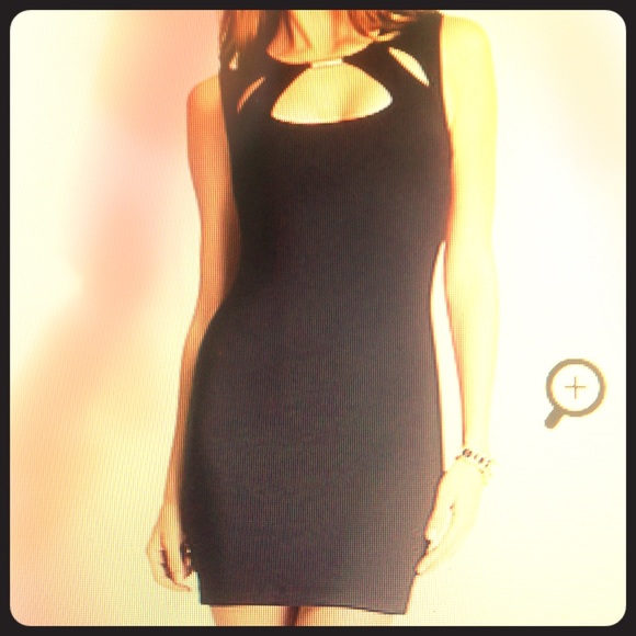Bebe LBD w/ gold accent.