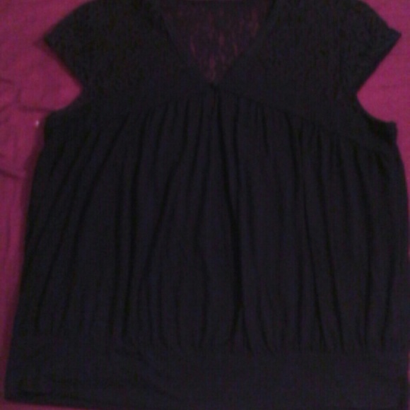 Lace topped black top