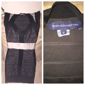 French connection BodyCon dress. Black and silver.
