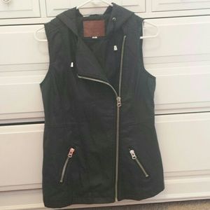 Black leather vest