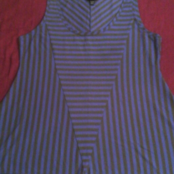 Blue and grey stripped tank