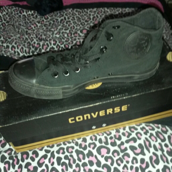 All Black High Top Converse
