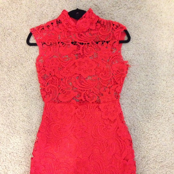 Red Lace Miss Holly Dress