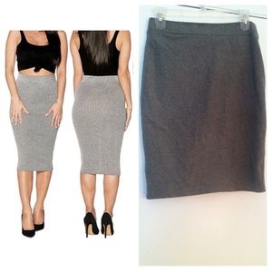 Grey midi skirt