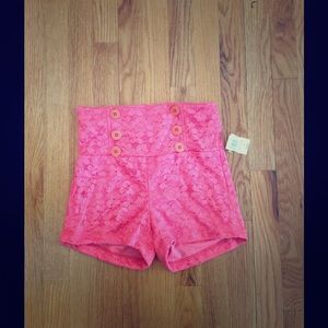 High Waist Floral Shorts