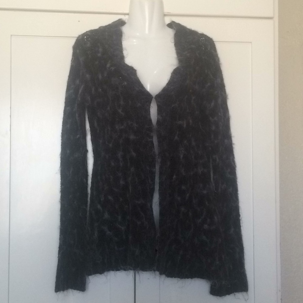 FREE PEOPLE Black Shaggy Cardigan, NWOT!!! Size L